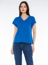 Wilt Clothing V-neck Short Sleeve Baby Tee In Blue