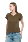 Wilt Clothing V-neck Short Sleeve Baby Tee In Green