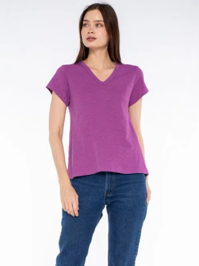 Wilt Clothing V-neck Short Sleeve Baby Tee In Purple