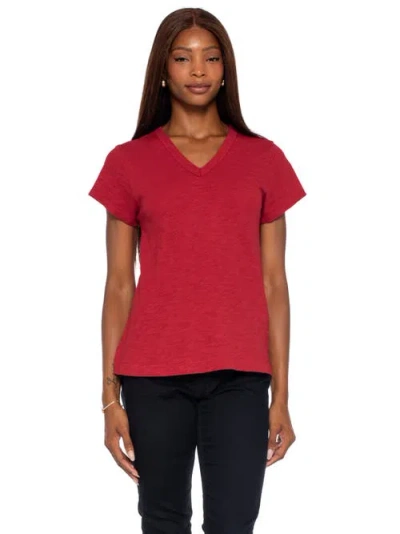 Wilt Clothing V-neck Short Sleeve Baby Tee In Red