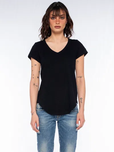 Wilt Clothing V-neck Short Sleeve Shirttail In Black