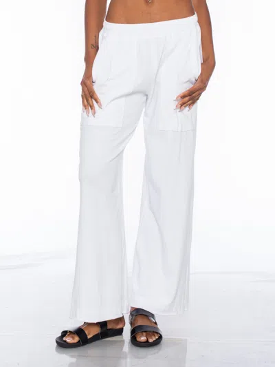 Wilt Clothing Wide Leg Pocket Pant In White