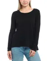 Wilt Clothing Wide Neck Ruching Details Tee In Black