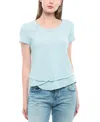 Wilt Clothing Short Sleeve Mock Layer Tee In Green