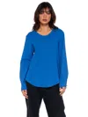 Wilt Crew Shirttail Poplin Shirt Sleeves In Blue