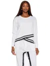 Wilt Crew Sweatshirt With Stripe Trim In White