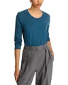 Wilt Crewneck Long Sleeve Trapeze Tee In Petro Blue
