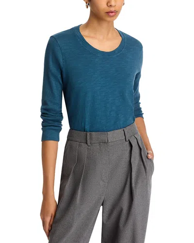 Wilt Crewneck Long Sleeve Trapeze Tee In Petro Blue