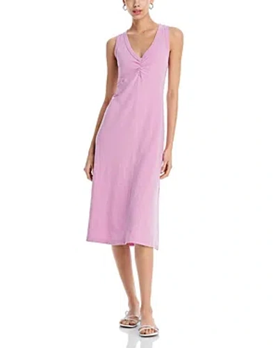 Wilt Fem Cotton Ruched Midi Dress In Orchid