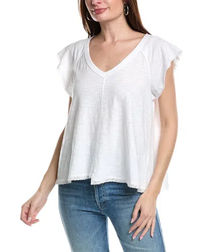 Wilt Lace Edge Flutter Trapeze T-shirt In White