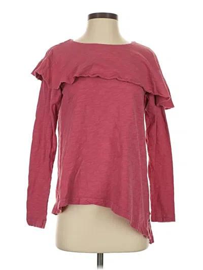 Pre-owned Wilt Long Sleeve Top Burgundy Cold Shoulder Neckline Tops