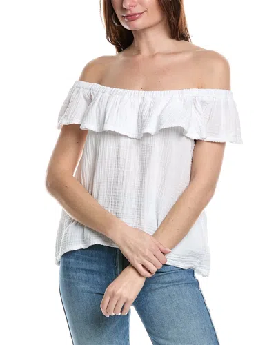 Wilt Off-shoulder Flounce High-low Top In White