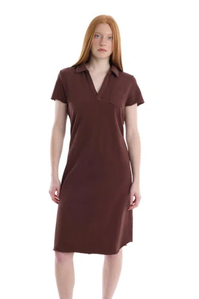 Wilt Polo Dress With Chest Pocket In Brown