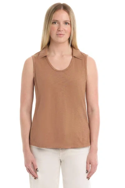 Wilt Polo Shell Top In Brown