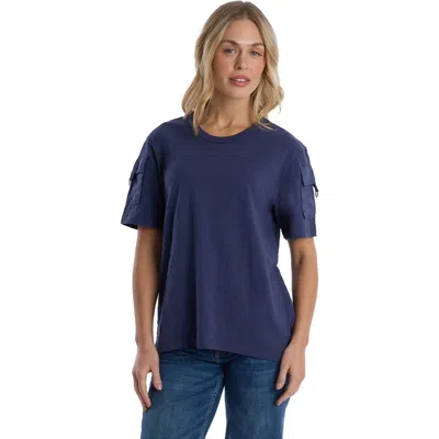 Wilt Round Neck Short Sleeve Hi-lo In Blue