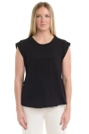Wilt Ruched Shoulder Tee In Black