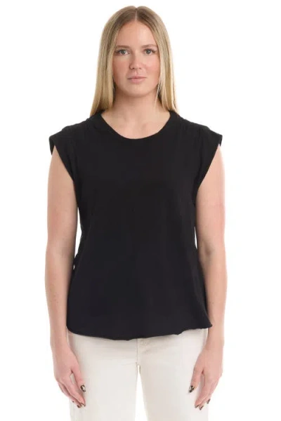 Wilt Ruched Shoulder Tee In Black