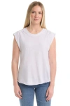 Wilt Ruched Shoulder Tee In White