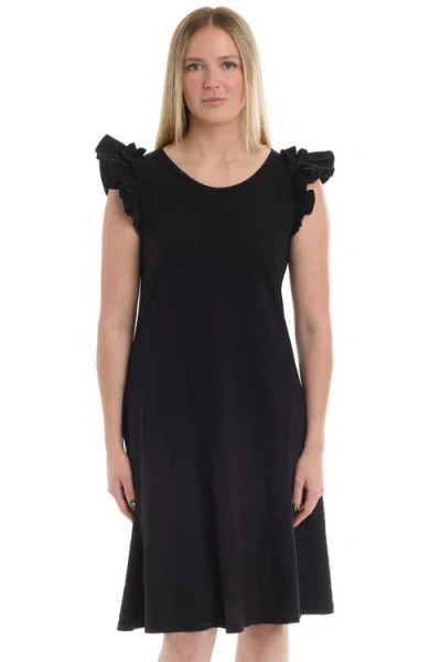Wilt Ruffle Shoulder Tank Dress In Black