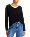 Wilt Scoop Neck Boxy Long Sleeve Tee In Black/white