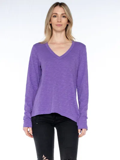 Wilt Sexy Deep V Double Slant Hem In Purple