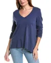 Wilt Sexy Deep V Double Slant Hem Tunic In Blue