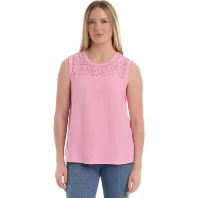 Wilt Shell With Lace Yoke Top In Pink