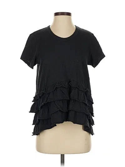 Pre-owned Wilt Short Sleeve Top Black Ruffles Neckline Tops