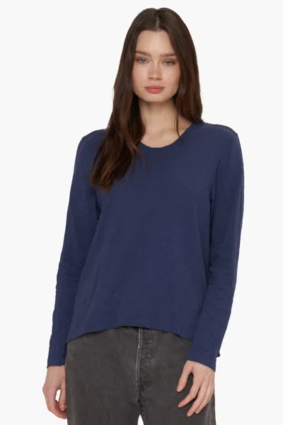 Wilt Long Sleeve Tulle Mixed Tee In Blue