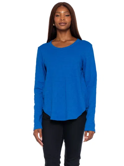 Wilt Shrunken Crew L/s Shirttail In Blue