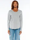 Wilt Shrunken Crew L/s Shirttail In Gray