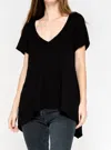 Wilt Shrunken Deep V Neck In Black In Black