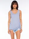 Wilt Side Tie Scoop Neck Tank In Purple