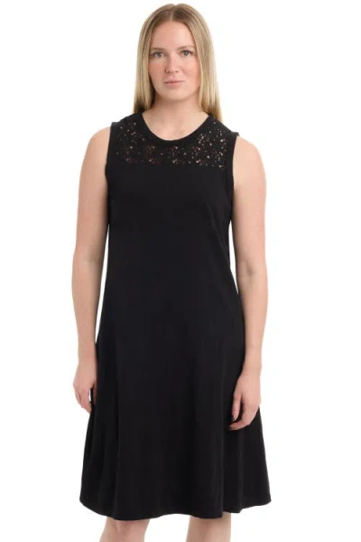 Wilt Sleeveless Lace Yoke Dress In Black
