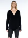 Wilt Split Neck L/s Shirttail In Black