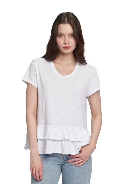 Wilt S/s Dbl Tier Raw Hem Tee In White