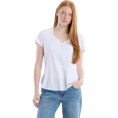Wilt V-neck Henley Short Sleeve Tee In Brown