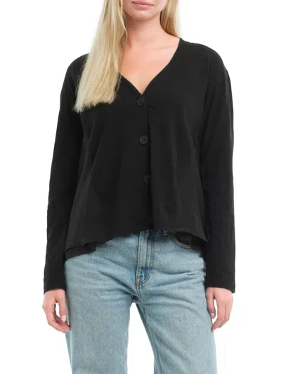 Wilt Women's Button Front Mixed Cardigan In Black