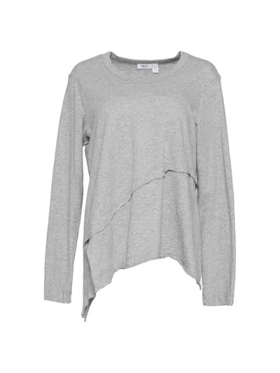 Wilt Women's Crew Long Sleeve Easy Crossover Hem In Gray