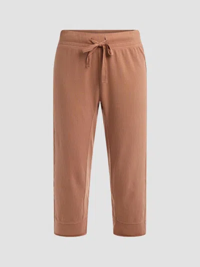 Wilt Crop Raw Jogger Easy Fit Pants In Brown
