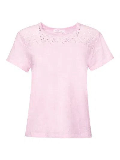 Wilt Women's Easy Crew Lace Yoke Tee In Pink