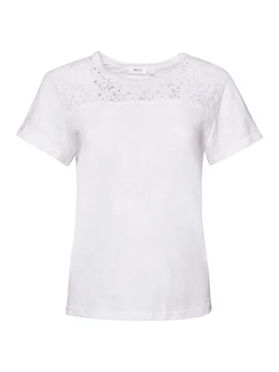 Wilt Women's Easy Crew Lace Yoke Tee In White