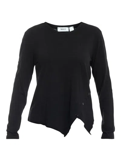 Wilt Women's Long Sleeve With Asymmetrical Hem In Black