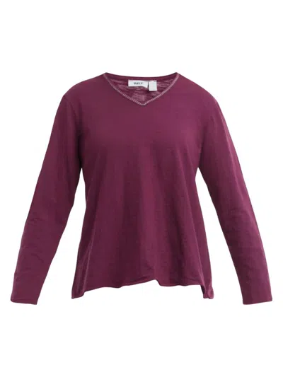 Wilt Women's Metallic Thread V-neck T-shirt In Purple