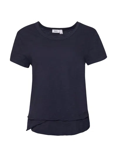WILT WOMEN'S MOCK LAYER RAW HEM TEE