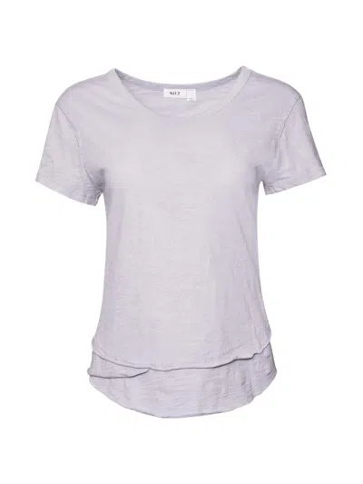 Wilt Women's Mock Layer Raw Hem Tee In Gray