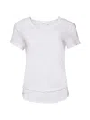 Wilt Women's Mock Layer Raw Hem Tee In White