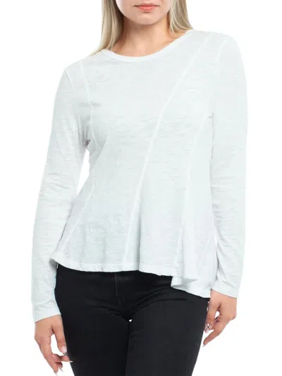 Wilt Women's Round Neck Long Sleeve Tee In White