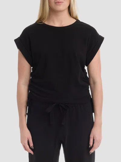 Wilt Round Neck Side Drawstrings Tee In Black