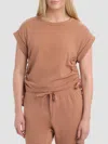 Wilt Round Neck Side Drawstrings Tee In Brown